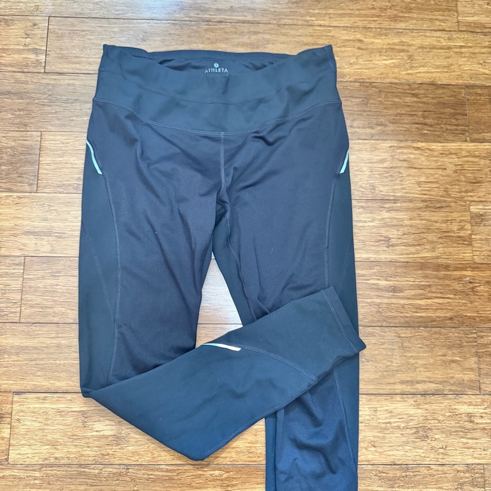 Athleta Black Powder Peak Leggings Size Medium Black - Picture 5 of 9